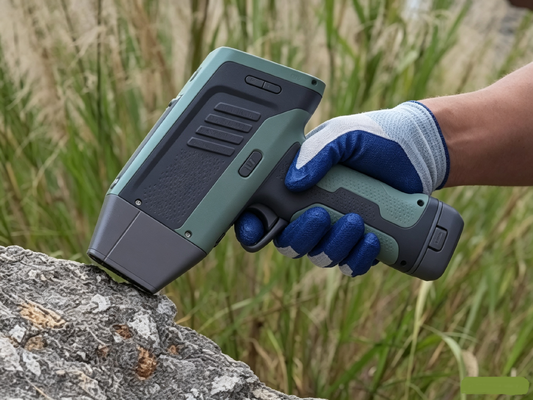 भूवैज्ञानिक संभावना के लिए HXRF-600plus हैंडहेल्ड XRF खनिज तत्व विश्लेषक IP65 वाटरप्रूफ बिल्ट-इन जीपीएस ब्लूटूथ पोर्टेबल अयस्क ग्रेड डिटेक्टर