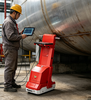 HMFL-M900 Tank Bottom Plate Magnetic Flux Leakage Trolley Detector 300mm Scanning Width TMR NDT Corrosion Testing Machine